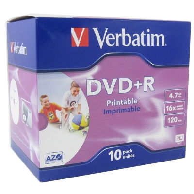 Verbatim Dvd R 47gb 16x Imprimible Pack 10 Unid